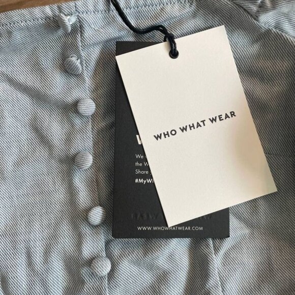 NWT Light Denim Square Neck Chambray Blue Sun Dress - Picture 5 of 5